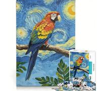 Puzzle da 1000 pezzi per adulti con pappagallo in una notte stellata gioco rilassante divertente e spiritoso ideale come regalo 50x75cm