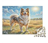 Puzzle da 1000 pezzi per adulti con pastore dell'Asia centrale: Collie in un prato soleggiato per tutta la famiglia, donne, regali per uomini, 70x50 cm/1000 pezzi