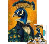 Puzzle da 1000 pezzi per adulti con pavone e gentiluomo un'opera d'arte da appendere al muro ideale come regalo per tutta la famiglia (dimensioni 38x52cm)
