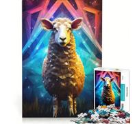 Puzzle da 1000 pezzi per adulti con pecore geometriche, gioco divertente, allena la mente e la mano, ideale come regalo per tutta la famiglia 38x52cm