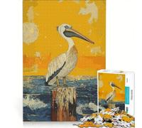 Puzzle da 1000 pezzi per adulti con pellicano che osserva l'oceano gioco rilassante decorazione per la casa ideale come regalo per tutta la famiglia 50x75cm