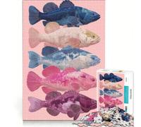 Puzzle da 1000 pezzi per adulti con pesci colorati impilati, gioco educativo, difficile, ideale come regalo di compleanno o per occasioni speciali 38x52cm