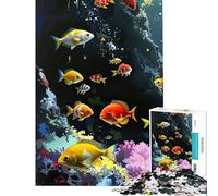 Puzzle da 1000 pezzi per adulti con pesci colorati in un ambiente sottomarino Gioco per tutta la famiglia stimolante e divertente ideale come regalo o antistress (dimensioni 38x26cm)