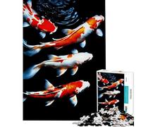 Puzzle da 1000 pezzi per adulti con pesci koi nell'acqua giocattolo educativo per l'apprendimento gioco per famiglie difficile ideale come regalo di Babbo Natale segreto (dimensioni 38x26cm)