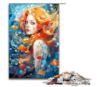Puzzle da 1000 pezzi per adulti con pesci rossi circondati da schizzi in stile puzzle per attività in famiglia gioco per famiglie antistress sfida difficile puzzle 75x50 cm