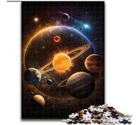 Puzzle da 1000 pezzi per adulti con pianeti della galassia colorati,in legno,idea regalo per le feste,opera d'arte umoristica,opera d'arte dettagliata 50x75cm per compleanno,festa,Natale,Halloween