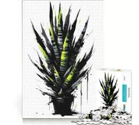 Puzzle da 1000 pezzi per adulti con pianta astratta di Sansevieria, gioco per famiglie, allena la mente e la manualità, ideale come regalo per tutta la famiglia 38x52cm