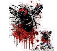 Puzzle da 1000 pezzi per adulti con pittura a inchiostro a forma di calabrone giocattoli antistress regalo di compleanno gioco rompicapo ogni pezzo è unico - (dimensioni 38x26cm)