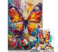Puzzle da 1000 pezzi per adulti con pittura a olio a forma di farfalla ideale come regalo per tutta la famiglia dai 14 anni in su (50x75cm)