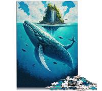 Puzzle da 1000 pezzi per adulti con pittura balena blu puzzle per giochi educativi giocattolo sfida, 26 x 38 cm, ottimo regalo per tutta la famiglia