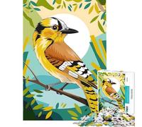 Puzzle da 1000 pezzi per adulti con piumaggio vibrante girasole uccello giallo ghiandaia gioco rilassante sfida per l'intelligenza giocattolo avvincente di compleanno per divertimento in famiglia