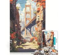Puzzle da 1000 pezzi per adulti con ponte e strada in stile anime, gioco educativo, impegnativo da completare, ideale per compleanno e Natale 38x52cm