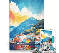 Puzzle da 1000 pezzi per adulti con poster artistico delle Azzorre gioco rompicapo difficile per rafforzare l'amore tra le coppie 38x52cm