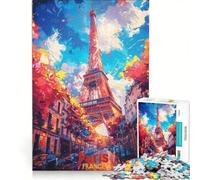 Puzzle da 1000 pezzi per adulti con poster artistico di Parigi gioco rilassante decorazione per la casa ideale come regalo per tutta la famiglia 50x75cm