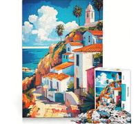 Puzzle da 1000 pezzi per adulti con poster artistico di una città costiera dell'Algarve, gioco impossibile, attività divertenti da fare in casa, regalo di Natale o compleanno 38x52cm