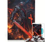 Puzzle da 1000 pezzi per adulti con poster del comandante dei cavalieri crociati, gioco pratico, assemblaggio di modelli, compleanni e occasioni speciali 38x26cm