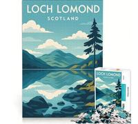 Puzzle da 1000 pezzi per adulti con poster del Loch Lomond, gioco impossibile, interazione genitore-figlio, lista dei desideri con Babbo Natale 38x26cm