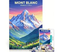 Puzzle da 1000 pezzi per adulti con poster del Monte Bianco gioco educativo migliora la memoria compleanno e Natale 38x26cm