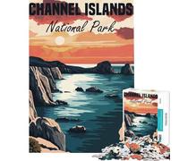 Puzzle da 1000 pezzi per adulti con poster del Parco Nazionale delle Isole del Canale ideale come regalo di compleanno o di Natale Gioco educativo per maggiori di 14 anni 38x26cm