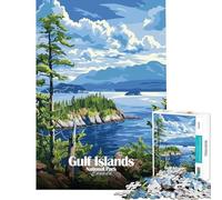 Puzzle da 1000 pezzi per adulti con poster del Parco Nazionale delle Isole del Golfo Canada Sfida per l'intelligenza e il cervello Giocattolo avvincente giochi per famiglie decorazione per la casa