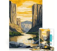 Puzzle da 1000 pezzi per adulti con poster del Parco Nazionale di Big Bend,disegno nitido e creativo,gioco per il tempo libero,regalo di Natale rilassante (50x75cm)