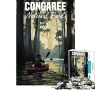 Puzzle da 1000 pezzi per adulti con poster del Parco Nazionale di Congaree giocattoli educativi giochi pratici idee regalo educative (dimensioni 38x52cm)
