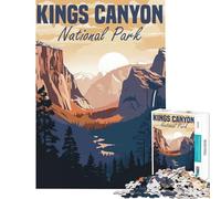Puzzle da 1000 pezzi per adulti con poster del Parco Nazionale di Kings Canyon Un gioco avvincente che stimola la pazienza un'attività educativa per tutta la famiglia e un regalo artistico (50x75cm)