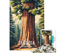 Puzzle da 1000 pezzi per adulti con poster del Parco Nazionale di Sequoia Gioco divertente e antistress per genitori e figli Interazione genitore-figlio (dimensioni 38x26cm)