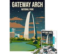 Puzzle da 1000 pezzi per adulti con poster del Parco Nazionale Gateway Arch Giochi rilassanti e coinvolgenti per coltivare la pazienza Regalo di compleanno per divertimento in famiglia (75x50cm)