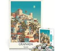 Puzzle da 1000 pezzi per adulti con poster dell'Alhambra di Granada, giocattolo educativo, attività divertenti da fare a casa, ideale per compleanni e Natale 50x75cm