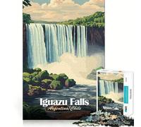 Puzzle da 1000 pezzi per adulti con poster delle cascate di Iguazú,giunture lisce,divertente puzzle logico,gioco casual,scena natalizia (38x26cm)