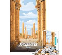 Puzzle da 1000 pezzi per adulti con poster di Alessandria d'Egitto gioco educativo e stimolante ideale come regalo di compleanno (dimensioni 75x50cm)