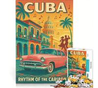 Puzzle da 1000 pezzi per adulti con poster di Cuba, gioco per famiglie, assemblaggio di figure, compleanno e Natale 50x75cm