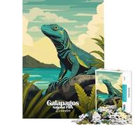 Puzzle da 1000 pezzi per adulti con poster di iguana delle Galapagos difficile e stimolante gioco di analisi e logica rompicapo per ragazzi dai 14 anni in su 50x75cm