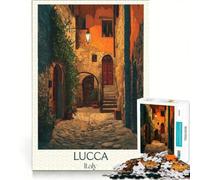 Puzzle da 1000 pezzi per adulti con poster di Lucca, Toscana, gioco rompicapo, decorazione per la casa, compleanno e Natale 50x75cm