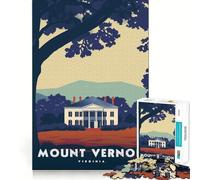Puzzle da 1000 pezzi per adulti con poster di Mount Vernon,Virginia Un gioco divertente e stimolante,perfetto per momenti di relax e divertimento,ideale per compleanni e hobby Regalo perfetto 50x75cm