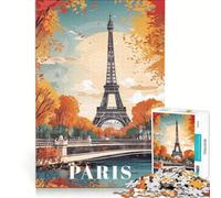 Puzzle da 1000 pezzi per adulti con poster di Parigi, gioco per famiglie, stimolante da completare, per rafforzare l'amore tra le coppie 38x52cm