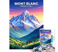 Puzzle da 1000 pezzi per adulti con poster di viaggio del Monte Bianco ideale per stimolare la mente per attività in famiglia e giochi educativi adatto a partire dai 14 anni (50x75cm)