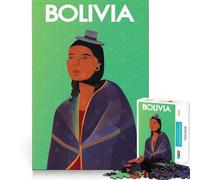 Puzzle da 1000 pezzi per adulti con poster di viaggio della Bolivia,gioco di incastro,gioco per allenare la mente,regalo per momenti di relax,divertimento per il compleanno 50x75cm