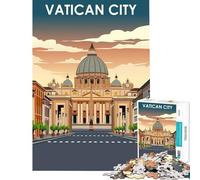 Puzzle da 1000 pezzi per adulti con poster di viaggio della Città del Vaticano gioco educativo e stimolante ideale come regalo di compleanno (dimensioni 38x26cm)
