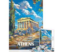 Puzzle da 1000 pezzi per adulti con poster di viaggio della città greca gioco pratico di analisi e logica antistress adatto per la decorazione della scrivania (38x26cm)