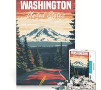 Puzzle da 1000 pezzi per adulti con poster di viaggio dello Stato di Washington gioco per famiglie difficile e stimolante compleanno 50x75cm