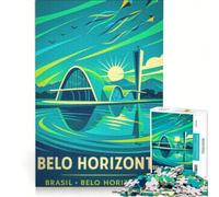 Puzzle da 1000 pezzi per adulti con poster di viaggio di Belo Horizonte, Brasile, gioco rompicapo, difficile, per migliorare l'amore tra le coppie 50x75cm