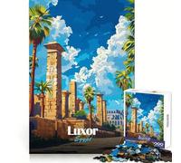 Puzzle da 1000 pezzi per adulti con poster di viaggio di Luxor,Egitto,per sviluppare la memoria e favorire il relax Bordi netti Regalo creativo (38x26cm)