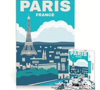 Puzzle da 1000 pezzi per adulti con poster di viaggio di Parigi Francia gioco rilassante decorazione per la casa ideale come regalo per tutta la famiglia 50x75cm
