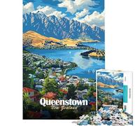 Puzzle da 1000 pezzi per adulti con poster di viaggio di Queenstown Nuova Zelanda ideale per rilassarsi imparare giocare fare un artistico perfetto per le vacanze in città o per passare il tempo