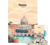 Puzzle da 1000 pezzi per adulti con poster di viaggio di Roma Italia Gioco rilassante sfida per l'intelligenza e la mente giocattolo avvincente regalo di compleanno per divertimento in famiglia