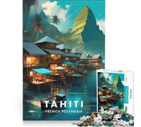 Puzzle da 1000 pezzi per adulti con poster di viaggio di Tahiti, gioco interattivo, allena la mente e la mano, ogni pezzo è unico 50x75cm