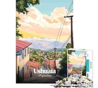 Puzzle da 1000 pezzi per adulti con poster di viaggio di Ushuaia Argentina Gioco rompicapo giocattolo avvincente per coltivare la pazienza Regalo divertente per donne (dimensioni 38x52cm)