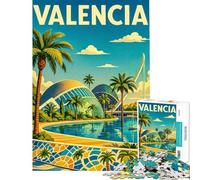 Puzzle da 1000 pezzi per adulti con poster di viaggio di Valencia Puzzle per adulti regalo di compleanno sfida educativa divertimento in famiglia e serate di gioco 38x26cm
